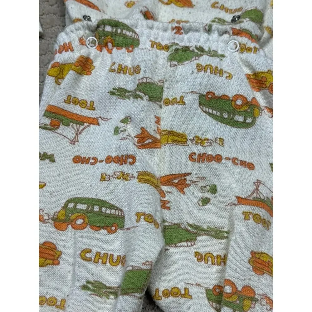 Vintage 60s 70s Carter's Footed Two Piece Snap Sleeper Pajamas Size 12 month